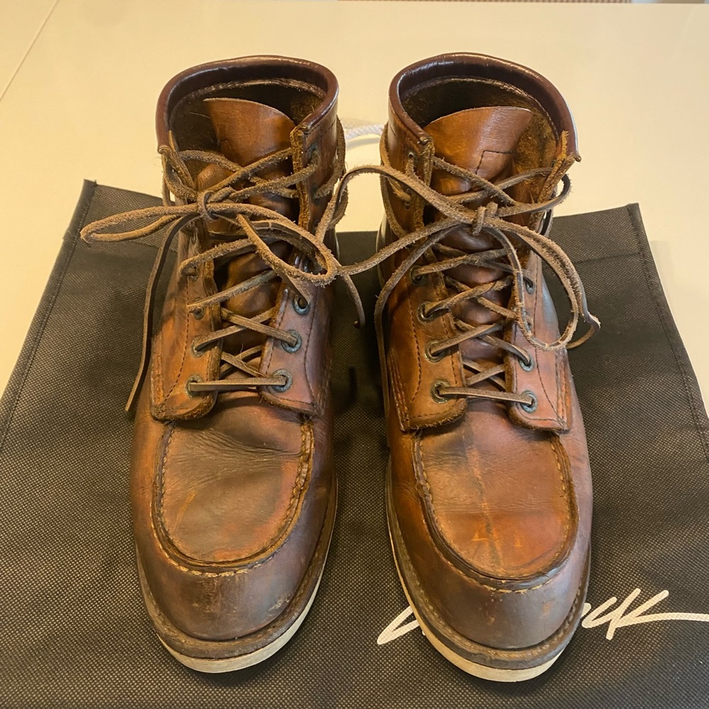 Red wing moc toe casual boots